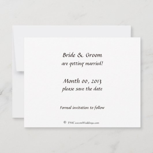 Uitnodigingen voor een strandbruiloft om de datum (Achterkant)