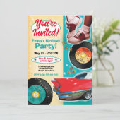 Uitnodigingen voor een themafeest in de jaren 50 2 (Staand voorkant)