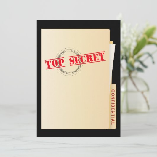 Uitnodigingen voor een Top Geheim Verrassingsfeest (Staand voorkant)