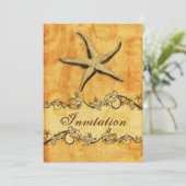 Uitnodigingen voor een trouwe , , zeesterstrand (Staand voorkant)