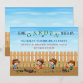 Uitnodigingen voor een tuinfeest in kind (Voorkant / Achterkant)