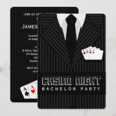 Uitnodigingen voor een Verjaardagsfeest met Casino (Voorkant / Achterkant)