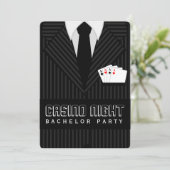 Uitnodigingen voor een Verjaardagsfeest met Casino (Staand voorkant)