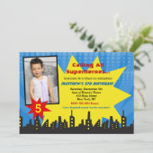 Uitnodigingen voor een verjaardagsfeestje met supe (Staand voorkant)