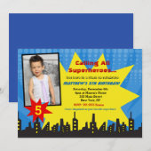 Uitnodigingen voor een verjaardagsfeestje met supe (Voorkant / Achterkant)