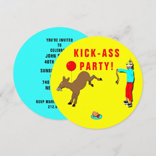 Uitnodigingen voor een verjaardagsfeestje voor vol (Voorkant / Achterkant)