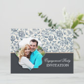 Uitnodigingen voor een verlovingsfeest met foto (Staand voorkant)