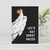 Uitnodigingen voor een volwassenen Halloweenfeest (Staand voorkant)