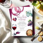 Uitnodigingen voor een wijn- en kaasbruidsdouche