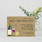 Uitnodigingen voor een wijnproeverij & kaasfeest (Staand voorkant)