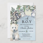 Uitnodigingen voor een winterse baby shower babysh (Voorkant)