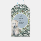 Uitnodigingen voor een winterse baby shower babysh cadeaulabel (Voorkant)