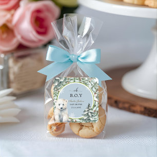 Uitnodigingen voor een winterse baby shower babysh vierkante sticker