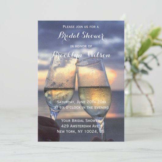 Uitnodigingen voor een zonsondergang op het strand (Staand voorkant)