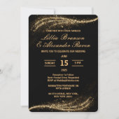 Uitnodigingen voor een zwart en goudbruidbruin (Voorkant)