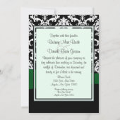 Uitnodigingen voor een zwart en groen huwelijk (Achterkant)