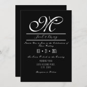 Uitnodigingen voor een zwart-wit huwelijk (Voorkant / Achterkant)