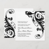 Uitnodigingen voor een zwart-wit huwelijk (Voorkant / Achterkant)