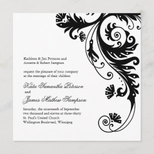 Uitnodigingen voor een zwart-wit huwelijk