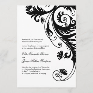 Uitnodigingen voor een zwart-wit huwelijk