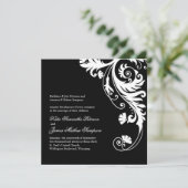 Uitnodigingen voor een zwart-wit huwelijk (Staand voorkant)