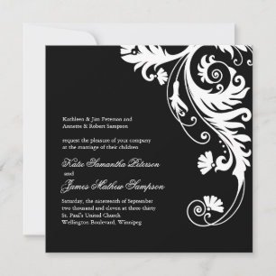 Uitnodigingen voor een zwart-wit huwelijk