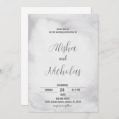 Uitnodigingen voor een zwart-wit huwelijk (Voorkant / Achterkant)