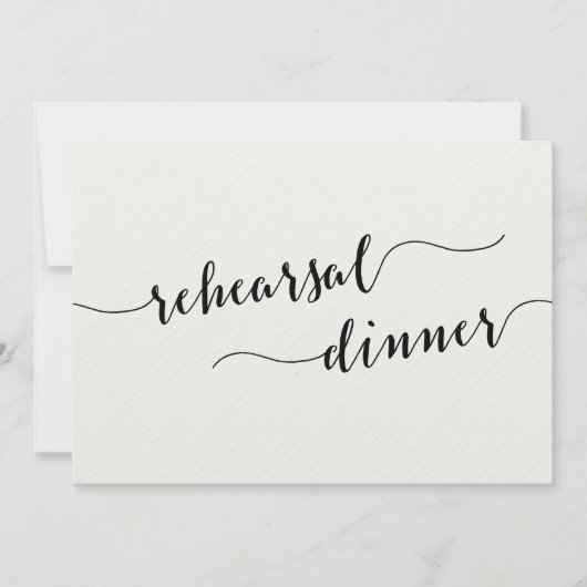 Uitnodigingen voor een zwart-witte bruiloftsrepeti (Voorkant)