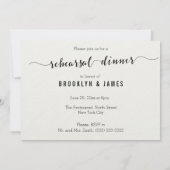 Uitnodigingen voor een zwart-witte bruiloftsrepeti (Achterkant)