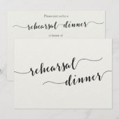 Uitnodigingen voor een zwart-witte bruiloftsrepeti (Voorkant / Achterkant)