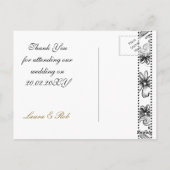 Uitnodigingen voor een zwarte en gouden bruiloft (Achterkant)