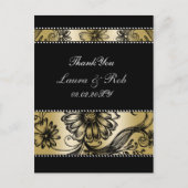 Uitnodigingen voor een zwarte en gouden bruiloft (Voorkant)