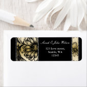 Uitnodigingen voor een zwarte en gouden bruiloft etiket (Insitu)