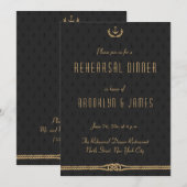 Uitnodigingen voor een zwarte en goudnachtelijke r (Voorkant / Achterkant)