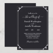 Uitnodigingen voor een zwarte gothische bruiloft (Voorkant / Achterkant)