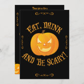 Uitnodigingen voor Eet Drink Wees eng Halloween-fe (Voorkant / Achterkant)