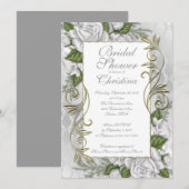 Uitnodigingen voor Elegant Silver Roos Bridal Show (Voorkant / Achterkant)