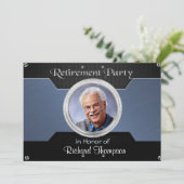 Uitnodigingen voor elegante foto-pensionering (Staand voorkant)