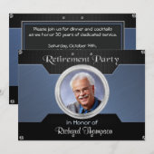 Uitnodigingen voor elegante foto-pensionering (Voorkant / Achterkant)