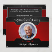 Uitnodigingen voor elegante foto-pensionering (Voorkant / Achterkant)