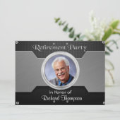 Uitnodigingen voor elegante foto-pensionering (Staand voorkant)