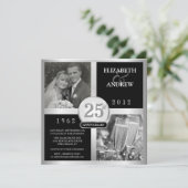 Uitnodigingen voor elegante foto's voor 25-jarig h (Staand voorkant)