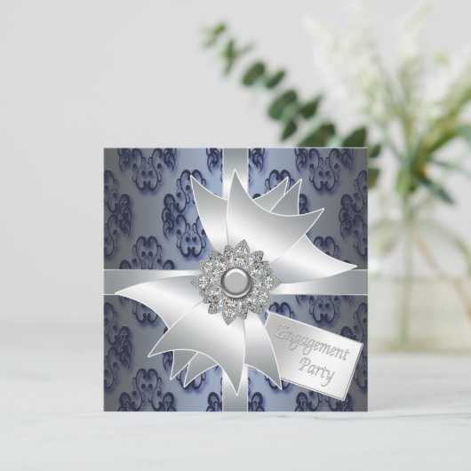 Uitnodigingen voor elegante verlovingsfeesten (Staand voorkant)