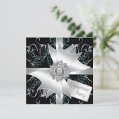 Uitnodigingen voor elegante verlovingsfeesten (Staand voorkant)