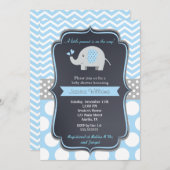 Uitnodigingen voor Elephant Baby Shower (Voorkant / Achterkant)