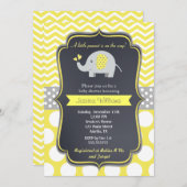 Uitnodigingen voor Elephant Baby Shower (Voorkant / Achterkant)