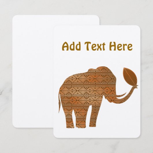 Uitnodigingen voor Elephant Tribal Environmental D (Voorkant / Achterkant)