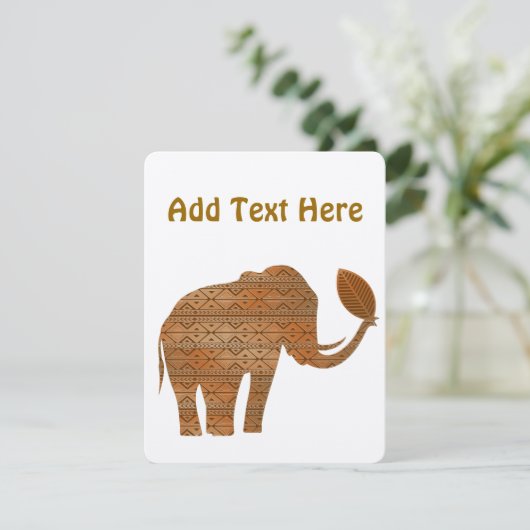Uitnodigingen voor Elephant Tribal Environmental D (Staand voorkant)