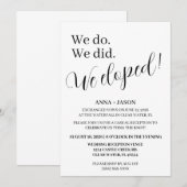 uitnodigingen voor elopement bruiloftsreceptie (Voorkant / Achterkant)