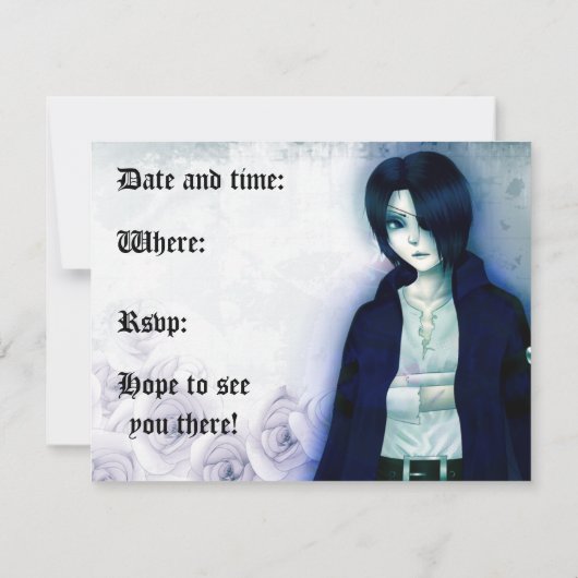 Uitnodigingen voor emo-jongen (Achterkant)